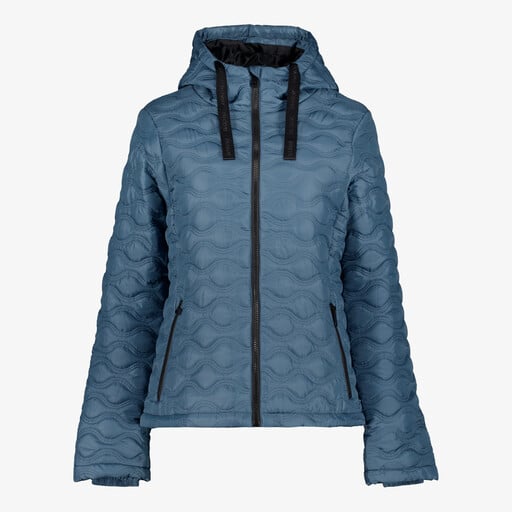 Gewatteerde dames jas blauw
