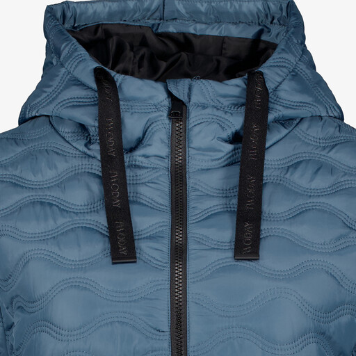 Gewatteerde dames jas blauw