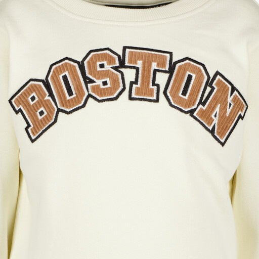 Jongens sweater met tekstopdruk beige