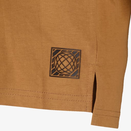 Jongens shirt met backprint bruin