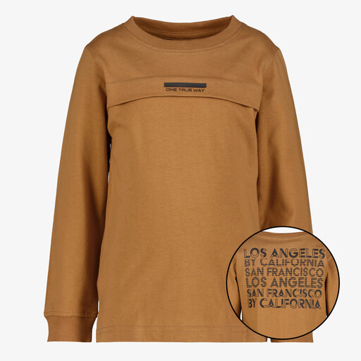 Jongens shirt met backprint bruin
