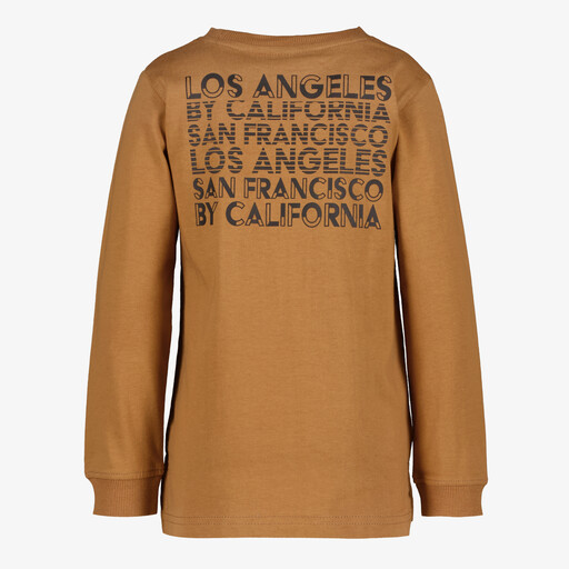 Jongens shirt met backprint bruin
