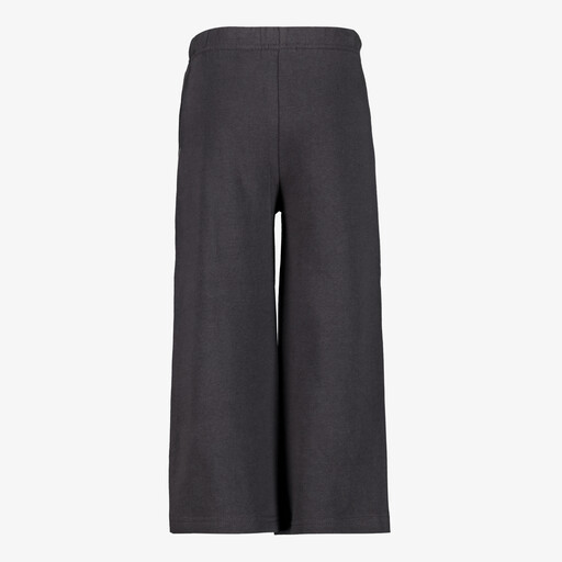 Meisjes wide leg broek met kanten biezen grijs