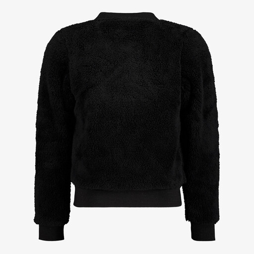 Meisjes teddy vest zwart