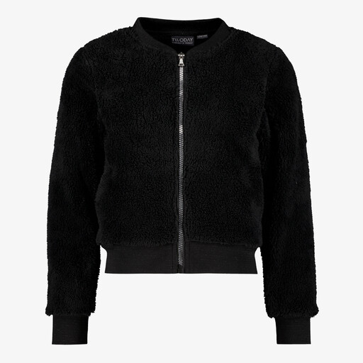 Meisjes teddy vest zwart