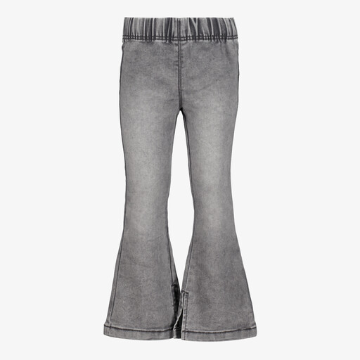 Meisjes flared tregging met split grijs
