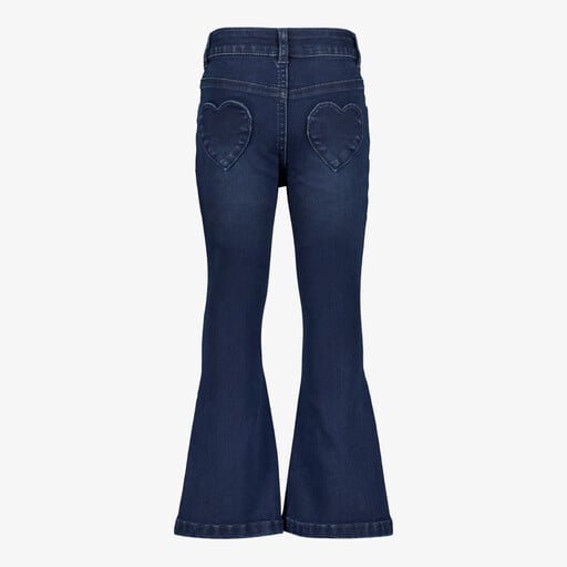 Meisjes flared jeans donkerblauw