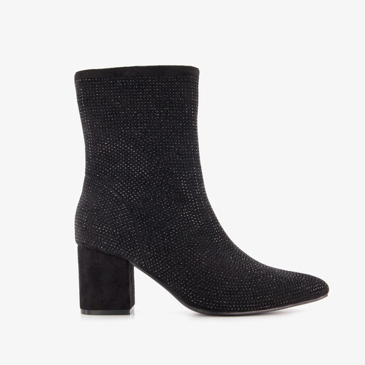 Dames glitter enkellaarsjes met hak