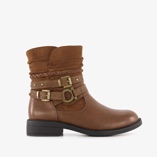 Dames enkellaarsjes met gespen bruin