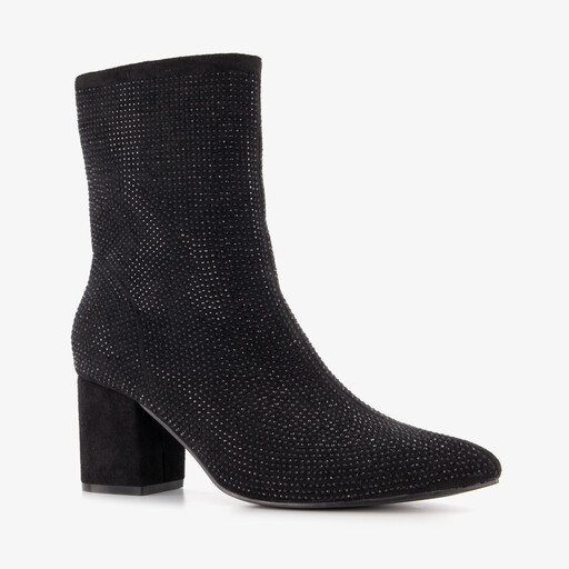 Dames glitter enkellaarsjes met hak