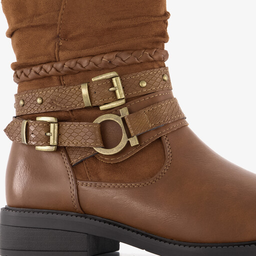 Dames enkellaarsjes met gespen bruin