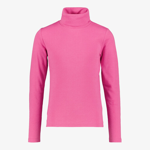 Kinder skipully met rollneck roze