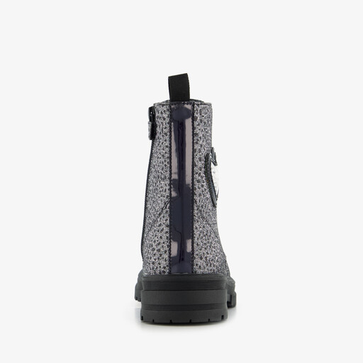 Meisjes veterboots met hartje zilver