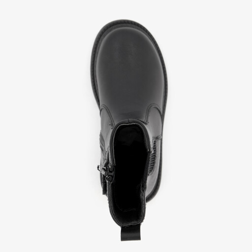 Meisjes Chelsea boots met croco dessin zwart