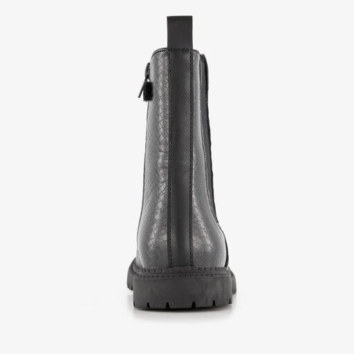 Meisjes Chelsea boots met croco dessin zwart
