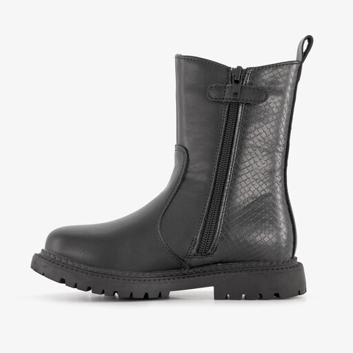 Meisjes Chelsea boots met croco dessin zwart