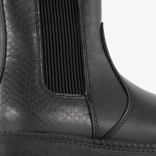 Meisjes Chelsea boots met croco dessin zwart