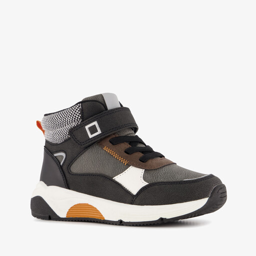 Hoge jongens sneakers zwart grijs
