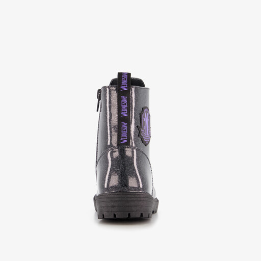 Meisjes veterboots met glitters zwart
