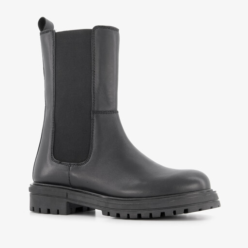 Leren meisjes Chelsea boots zwart