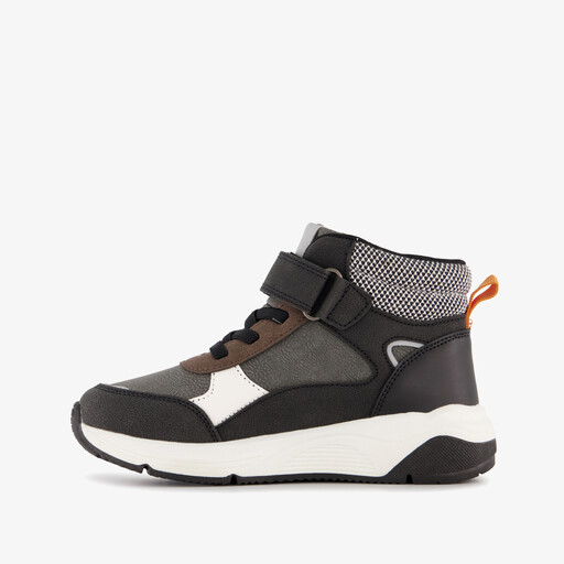 Hoge jongens sneakers zwart grijs