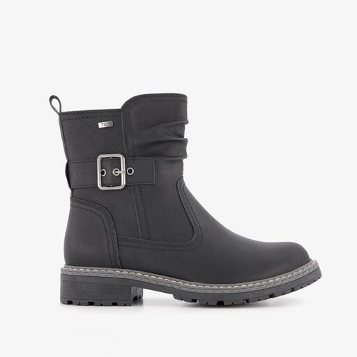 Dames enkellaarsjes met gesp zwart