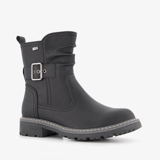 Dames enkellaarsjes met gesp zwart