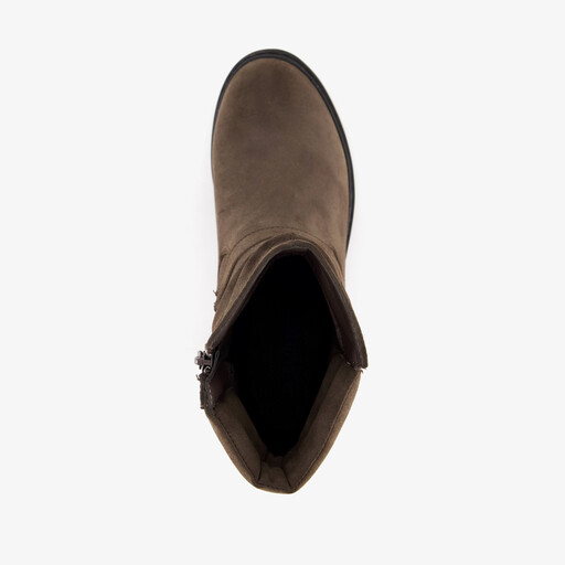 Dames biker boots met hak bruin