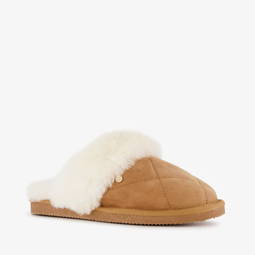 Dames instap pantoffels bruin