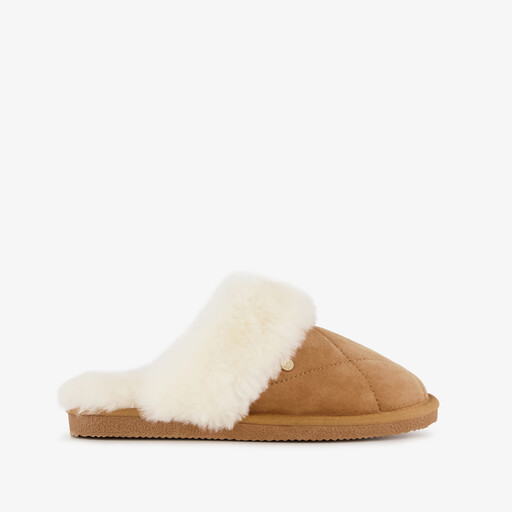 Dames instap pantoffels bruin