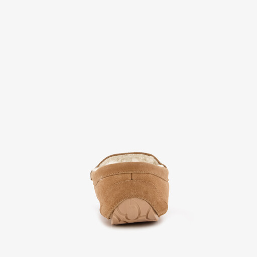 Suède heren pantoffels cognac