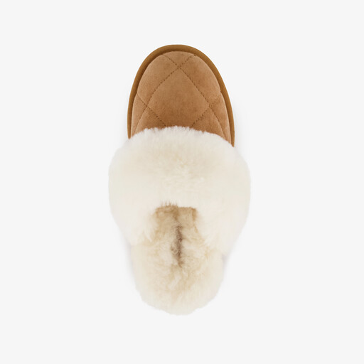 Dames instap pantoffels bruin