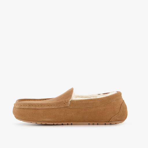 Suède heren pantoffels cognac