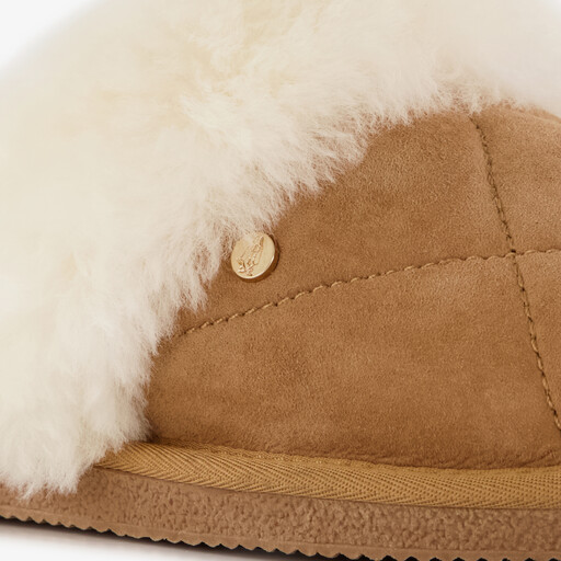 Dames instap pantoffels bruin