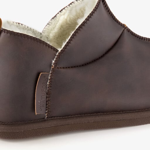 Gevoerde heren pantoffels donkerbruin