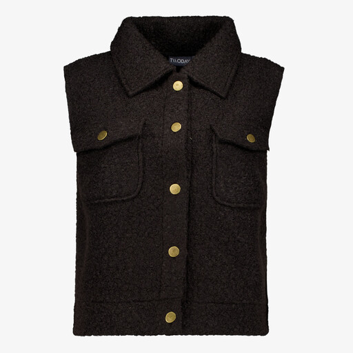Dames teddy gilet zwart