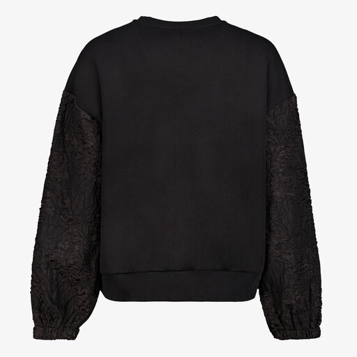 Dames sweater met bloempatroon op de mouwen