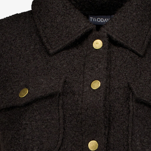 Dames teddy gilet zwart