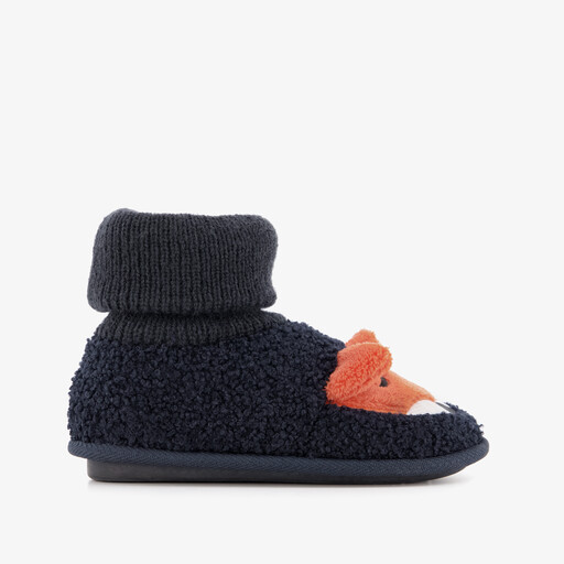 Kinder pantoffels met een vosje blauw