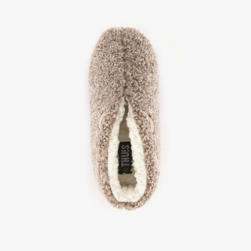 Gevoerde dames sloffen beige