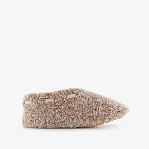 Gevoerde dames sloffen beige