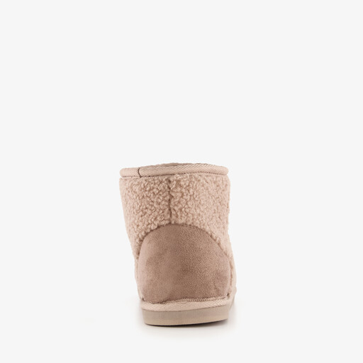 Gevoerde teddy pantoffels beige