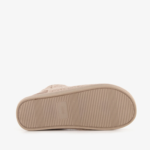 Gevoerde teddy pantoffels beige