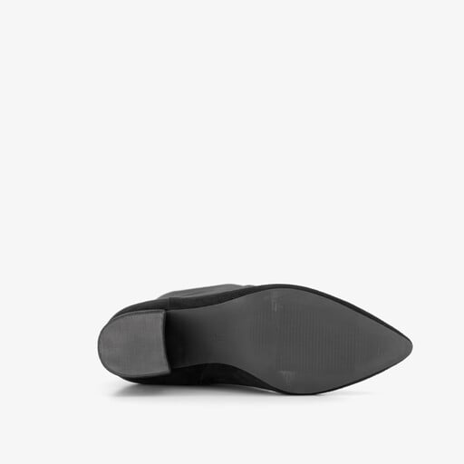 Suèdelook dames laarzen met hak zwart