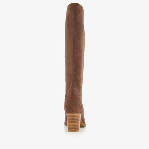 Hoge dames laarzen met hak bruin