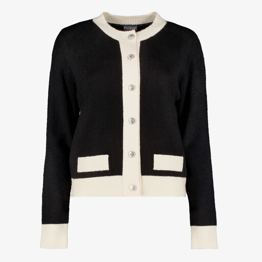 Dames vest zwart wit