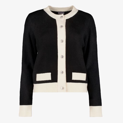 Dames vest zwart wit