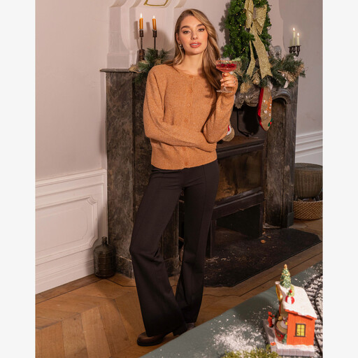 Dames pantalon met pinstripe zwart
