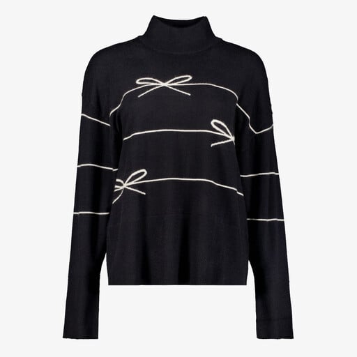 Twoday dames trui met strikjes zwart