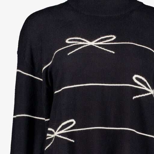 Twoday dames trui met strikjes zwart